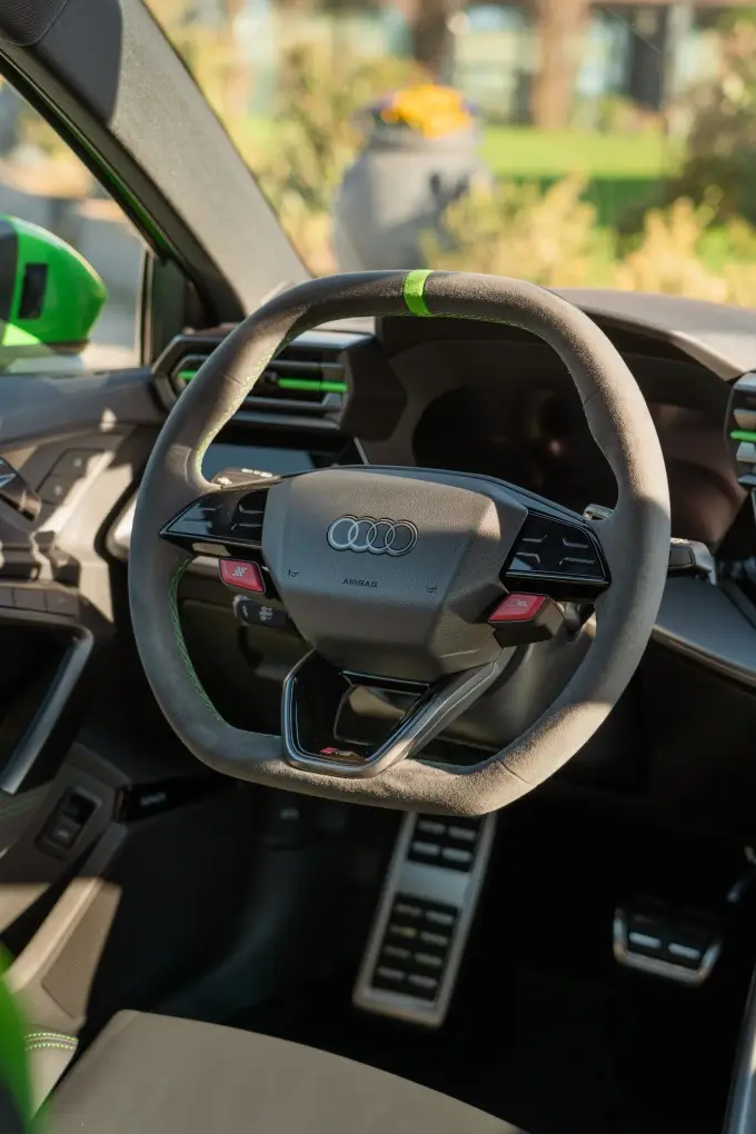 Audi RS3 Restyling 2025, interior — Veyra Cars, Europe. The 2025 Audi RS3 Restyling occupies a specific niche in a performance fleet: compact…