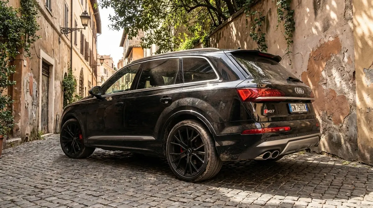 Audi SQ7 7seater 2023, front view — Veyra Cars, Europe. The 2023 Audi SQ7 pairs a 530 hp drivetrain with seven seats, a combination that suits…
