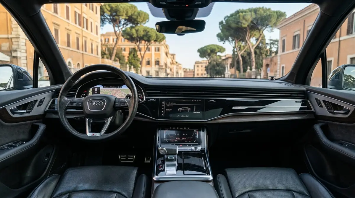 Audi SQ7 7seater 2023, rear view — Veyra Cars, Europe. The 2023 Audi SQ7 pairs a 530 hp drivetrain with seven seats, a combination that suits…