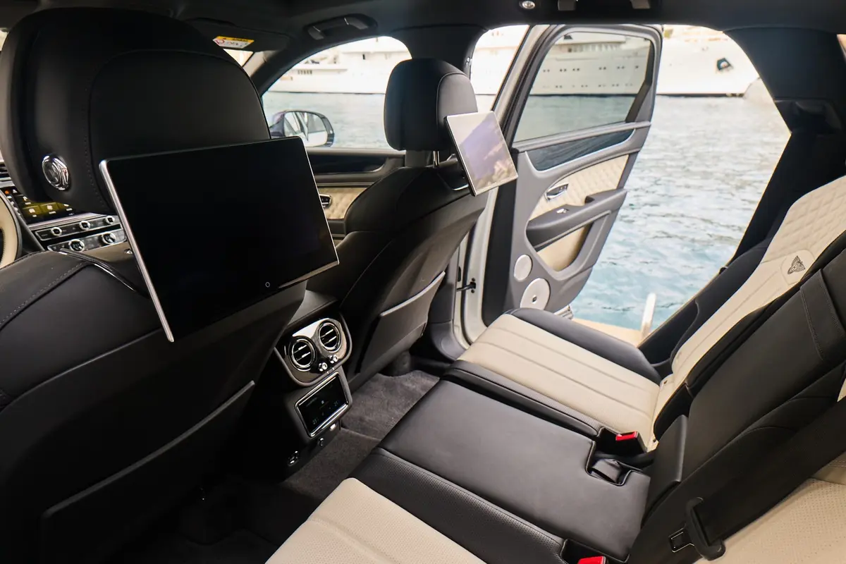 Bentley Bentayga V8-S 2024, interior — Veyra Cars, Europe. The Bentayga V8-S pairs a 550 hp V8 with the full-size body and seating for five that…