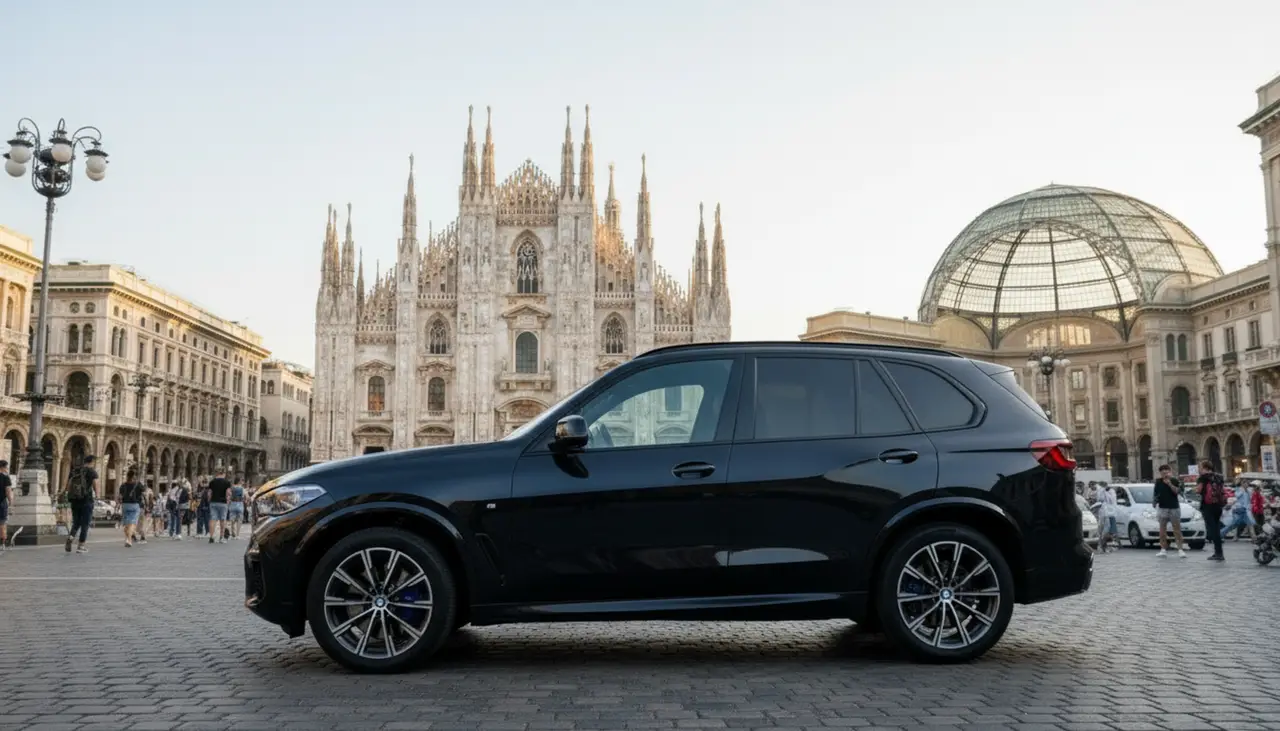 BMW X5 4.0i M 2025, rear view — Veyra Cars, Europe. The 2025 BMW X5 4.0i M pairs a 381 hp drivetrain with the composed, planted character…