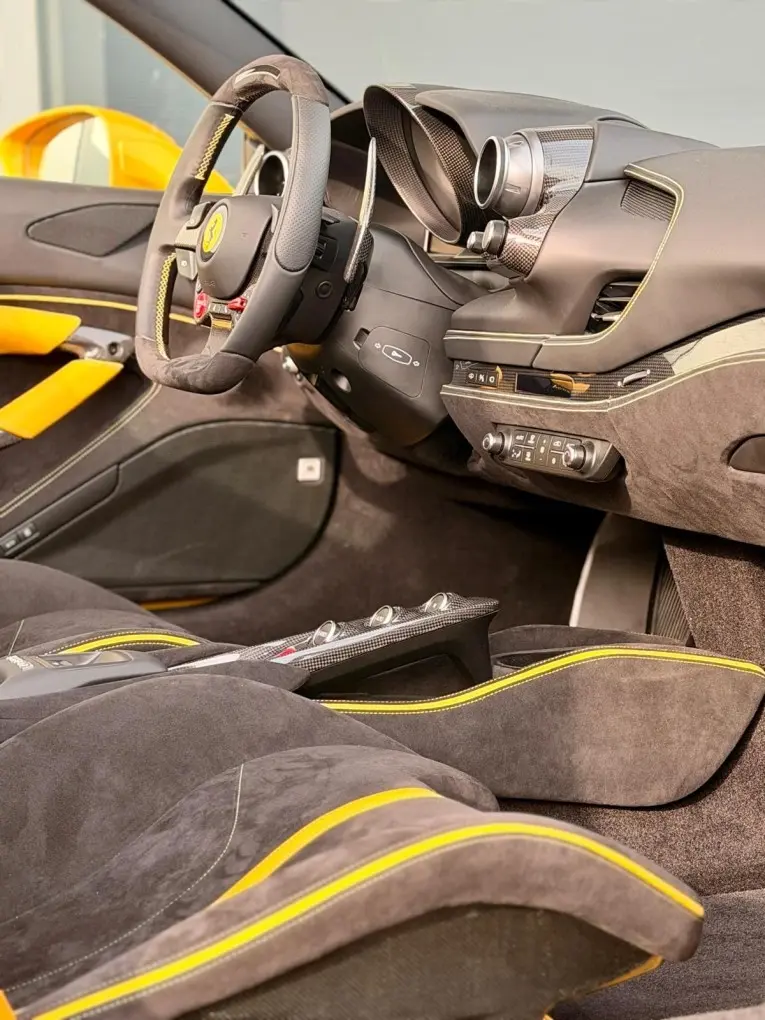 Ferrari F8 SPIDER 2023, dashboard — Veyra Cars, Europe. The Ferrari F8 Spider pairs a twin-turbo V8 producing 720 hp with a folding hard top,…