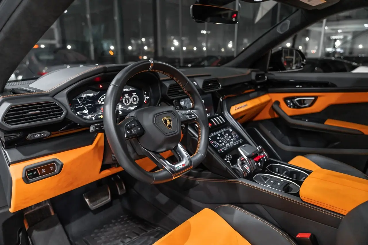 Lamborghini Urus S 2024, dashboard — Veyra Cars, Europe. The Lamborghini Urus S carries 666 hp inside a five-seat SUV body, a combination that…