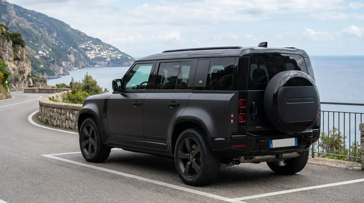 Land Rover Defender 2024, dashboard — Veyra Cars, Europe. The 2024 Land Rover Defender pairs a 400 hp drivetrain with genuine seven-seat capacity,…