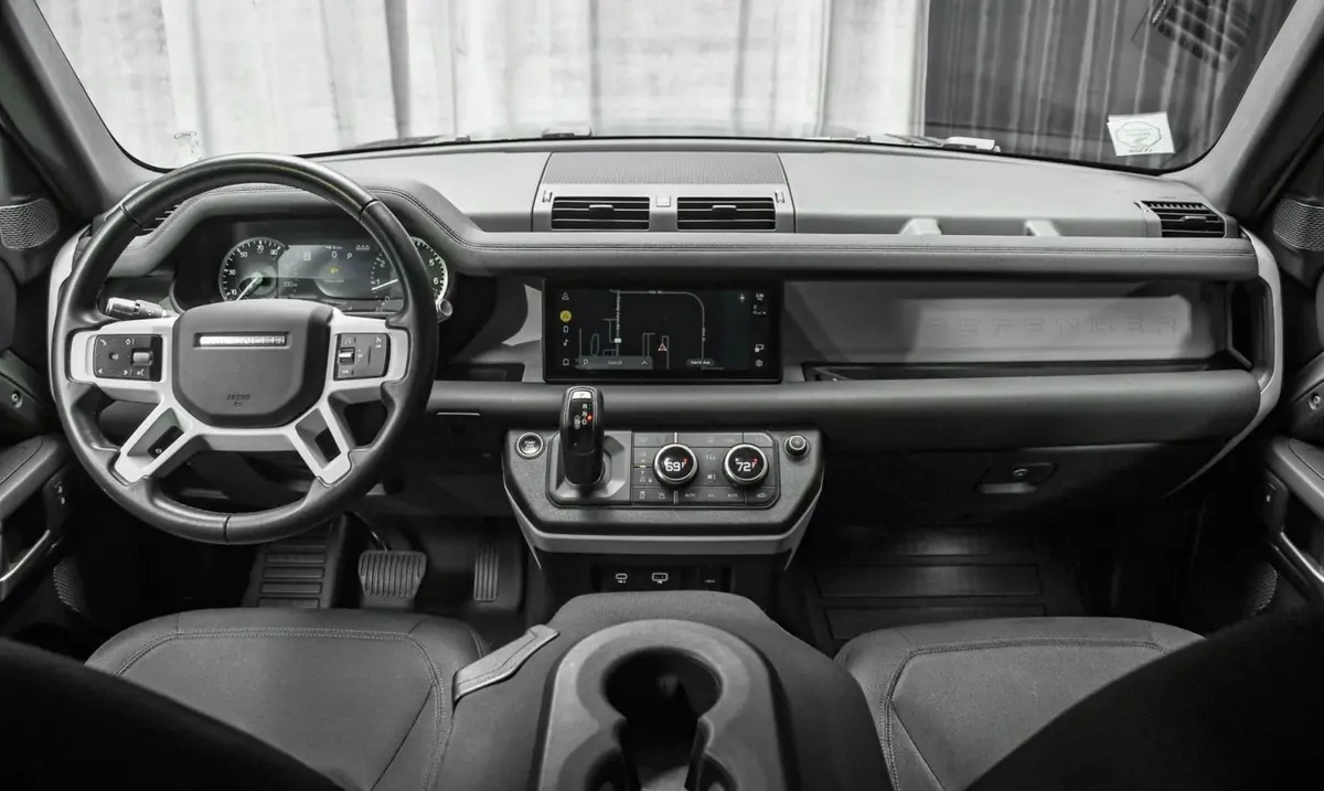 Land Rover Defender X-Dynamic 7 seater 2024, dashboard — Veyra Cars, Europe. The 2024 Land Rover Defender X-Dynamic seats seven and carries its 300 hp with the…