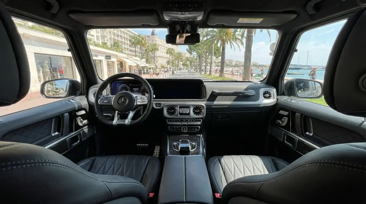 Mercedes Benz G63 2023, interior — Veyra Cars, Europe. The Mercedes-Benz G63 keeps its silhouette almost unchanged from one generation to the…