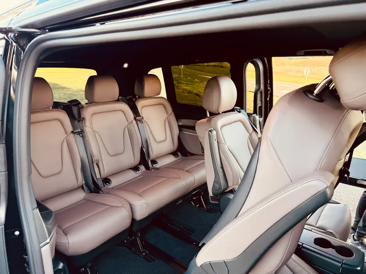 Mercedes Benz V300 4x4 XL Exclusive 7 seats 2025, interior — Veyra Cars, Europe. The 2025 Mercedes Benz V300 4x4 XL Exclusive is built for groups who need space without…