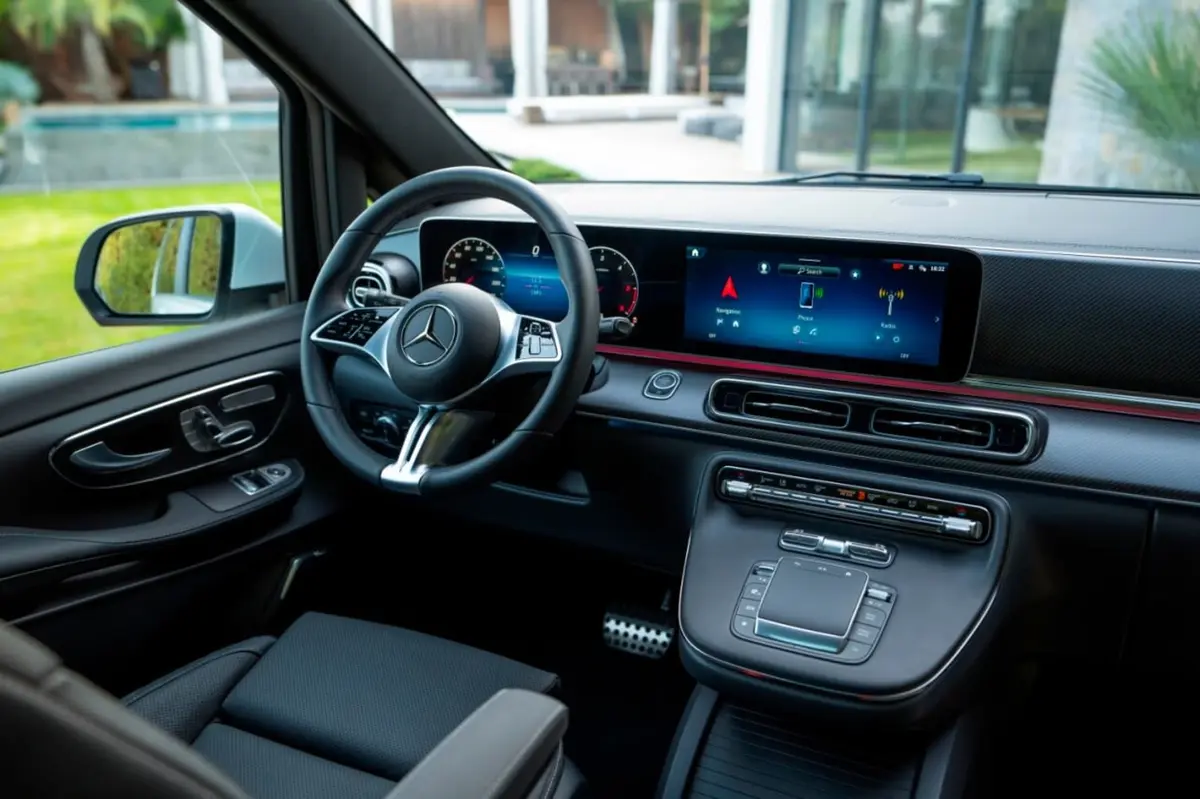 Mercedes Benz V300 8 seats 2025, dashboard — Veyra Cars, Europe. The 2025 Mercedes Benz V300 is built for journeys that involve more than one traveler's…