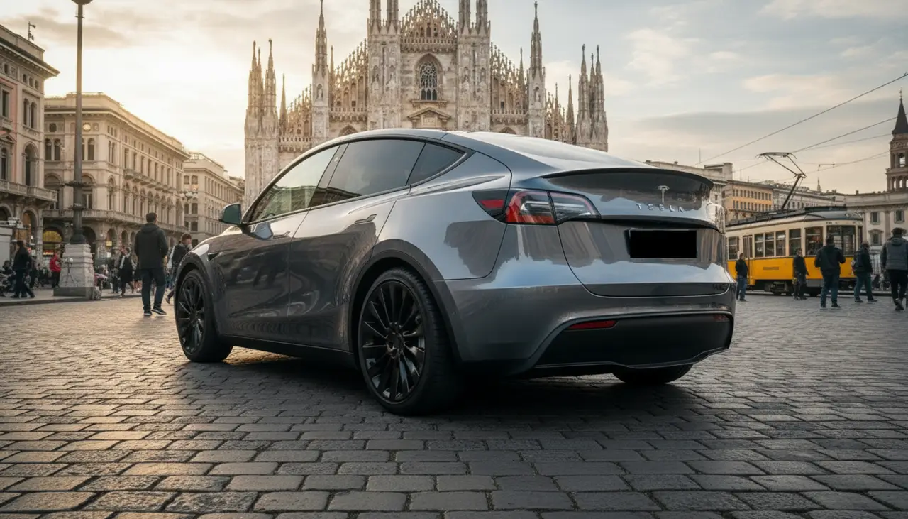 Tesla Model Y Long Range 2023, exterior — Veyra Cars, Europe. The 2023 Tesla Model Y Long Range brings 378 hp and a quiet, composed driving character…